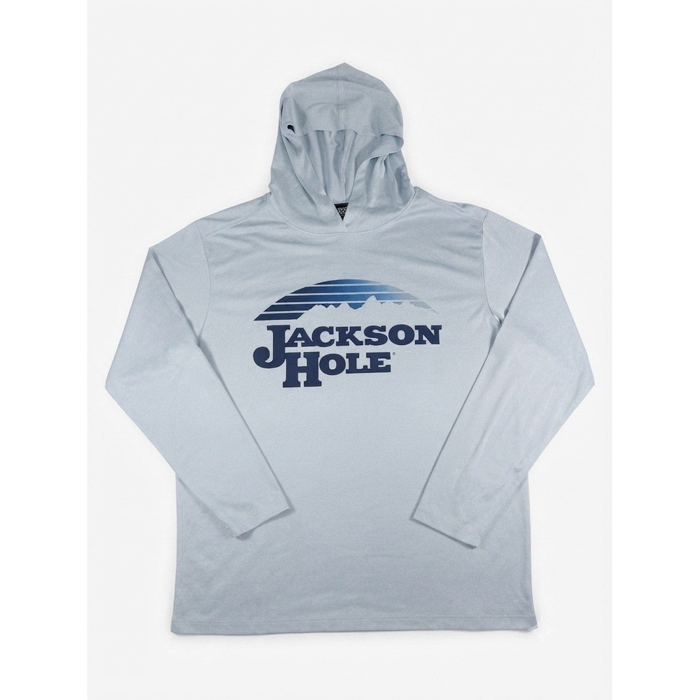 Jackson Hole Mountain Resort Hoodie Men's Small Blue Long Sleeve Athletic Shirt